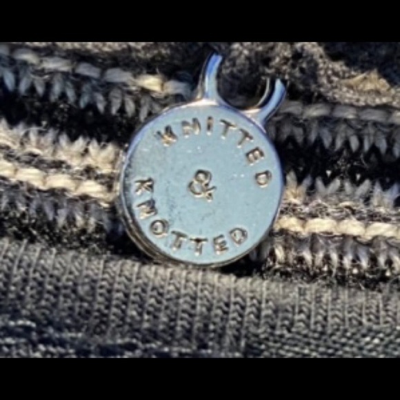 Anthropologie Knitted & Knotted Knit Dress Silver Stripe Fit Flare Lined - Picture 3 of 8